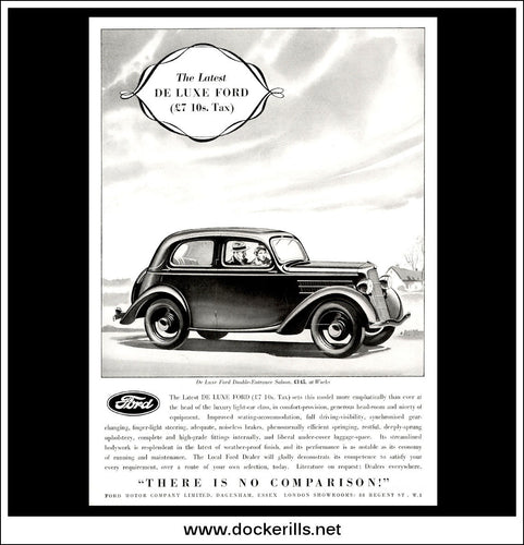 De Luxe For Double Entrance Saloon. Original Vintage Advert From December 1935.