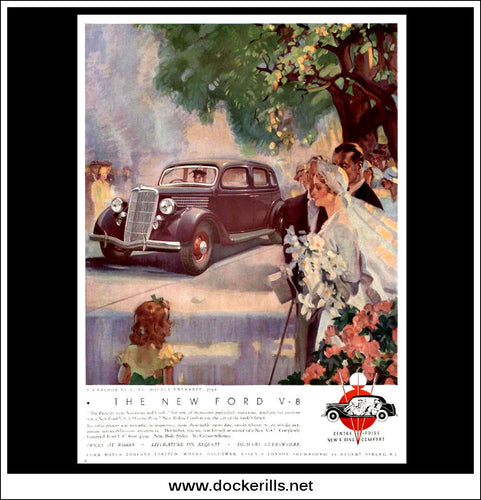 Ford V8 Saloon De Luxe. Original Vintage Advert From June 5th 1935.