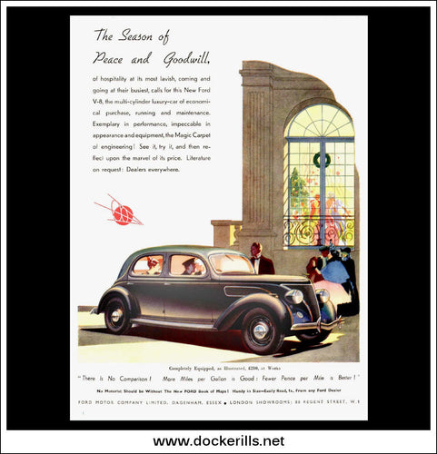Ford V8 Saloon. Original Vintage Advert From November 20th 1936.