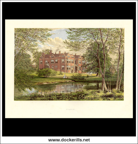 Franks, Near Farningham, Kent, England. Antique Print, Chromoxylograph 1880.