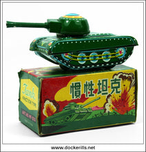 Tank MF 074. Vintage Tin Plate Friction Toy, China 1.