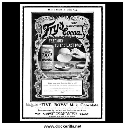 Fry's Cocoa. Original Vintage Advert From December 9th, 1905.