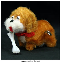 Mascot Dog With Bone No. 631, Fuji Press, Japan. Vintage Tin Plate Toy 2.