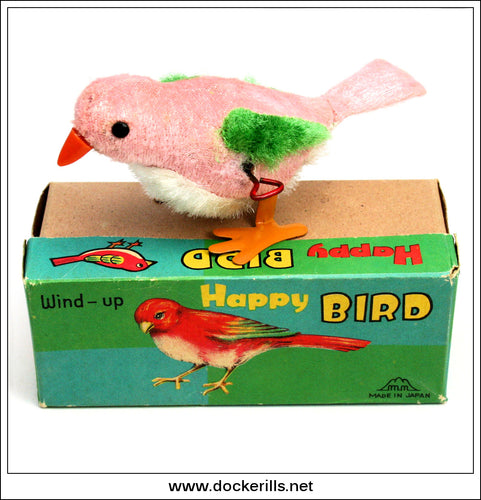 Happy Bird Clockwork / Wind-Up Novelty Toy, Fuji Press Kogyo, Japan.