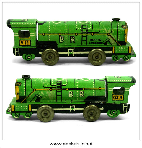 G.T.P. 511 Railway Engine / Locomotive, Vintage Tin Toy, Glamtoy, Great Britain.