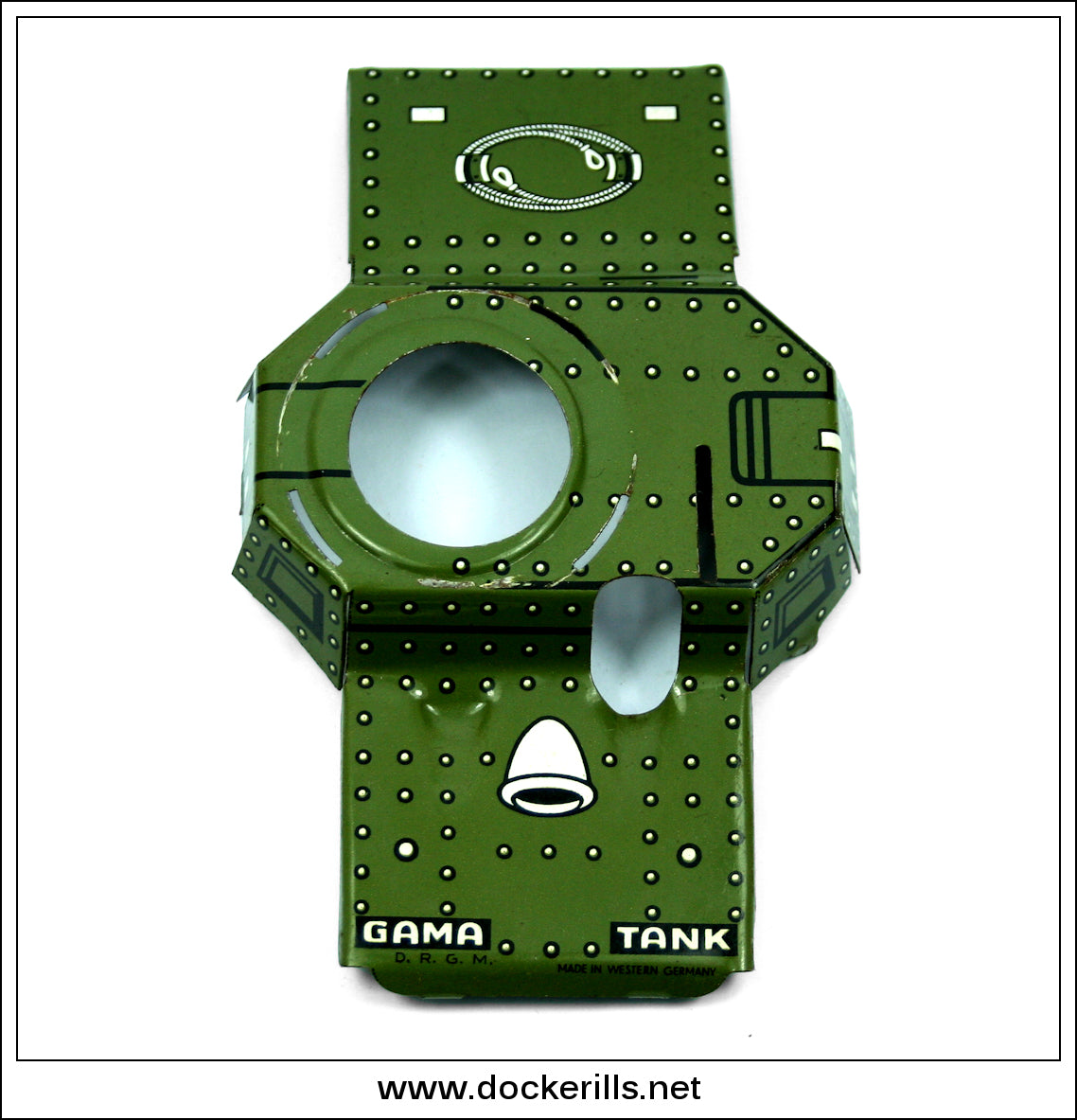 Sparking Tank, Gama, West Germany. TIN TOY SPARE PART - Main Body