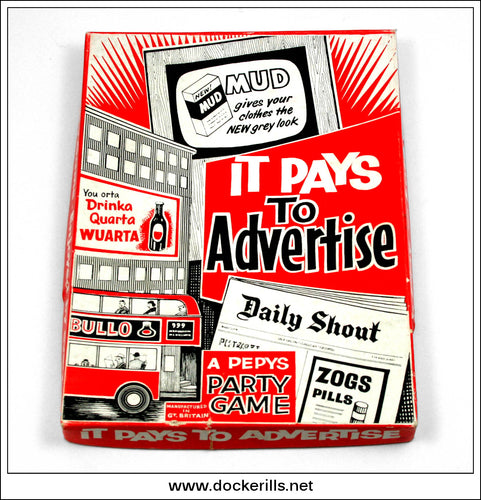 It Pays To Advertise, Pepys Party Game. Vintage Game c. 1950's - 1960's.