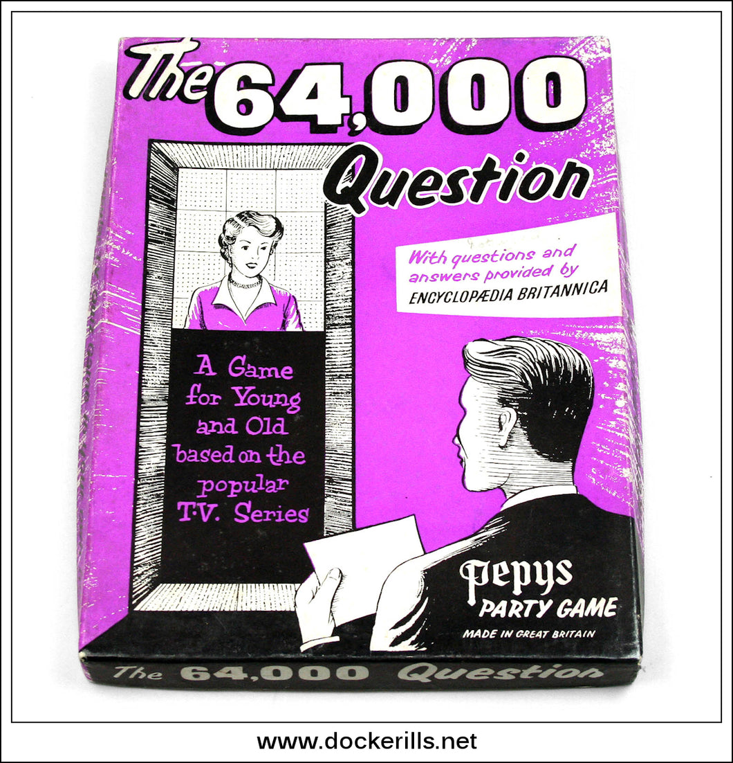 The 64,000 Question, Pepys Party Game. Vintage Game c. 1950's. Based On The T.V. Series.