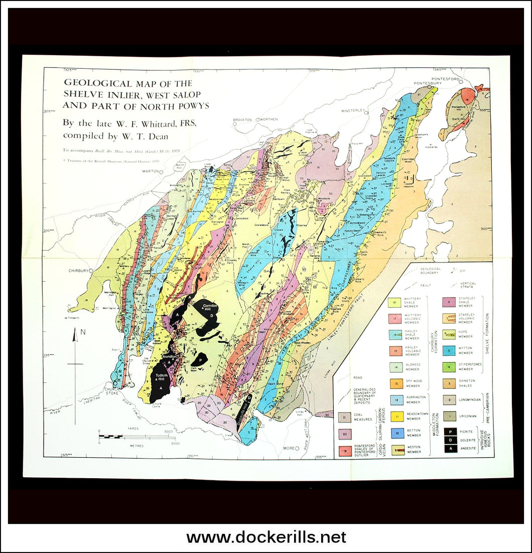 Geological Map Of The Shelve Inlier, West Salop And Part Of North Powys, Whittard & Dean.