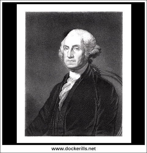 George Washington. Antique Print, Steel Engraving c. 1850.