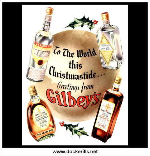 Gilbey's Gin & Whisky. Original Vintage Advert From November 20th, 1936.