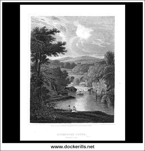 Gillknocky Tower Pl.1, Dumfrieshire, Scotland. Antique Print, Copper Plate Engraving 1815