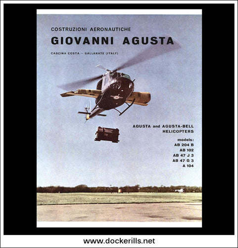 Giovanni Agusta Helicopters. Original Vintage Advert From 1959.