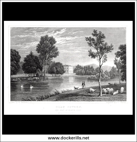 Glan Severn, Mongomeryshire, Wales. Antique Print, Steel Engraving c. 1830.