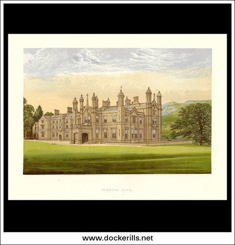 Glanusk Park, Near Crickhowell, Breconshire, Wales. Antique Print, Chromoxylograph 1880.