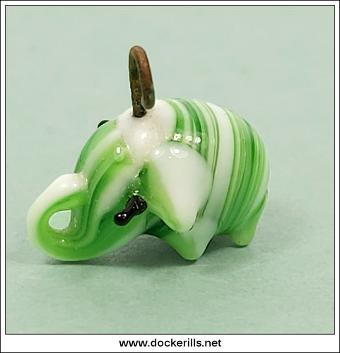 Vintage Glass Charm - Elephant. Crackerjack / Christmas Cracker Toy, Japan.