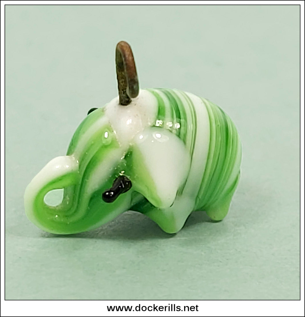 Vintage Glass Charm - Elephant. Crackerjack / Christmas Cracker Toy, Japan.