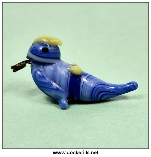 Vintage Glass Charm - Parrot. Crackerjack / Christmas Cracker Toy, Japan.