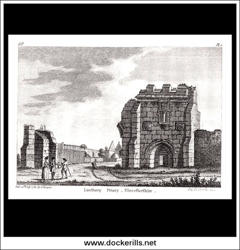 Lanthony Priory, Gloucestershire, England. Antique Print, Copper Plate Engraving 1784.
