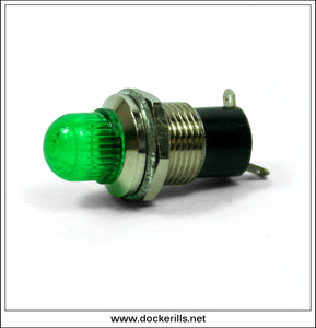 Vintage Electric Light Bulb Holder With Coloured Lens, Green, New, Unused.