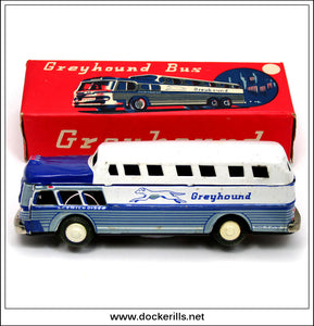 Greyhound Bus Scenic Cruiser. Vintage Tin Plate Friction Toy, Japan 2.
