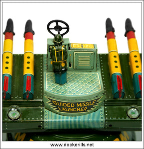 Guided-Missile Launcher. Vintage Tin Plate Clockwork Novelty Toy, Yonezawa / E.T. Tomy Co., Japan - 3.