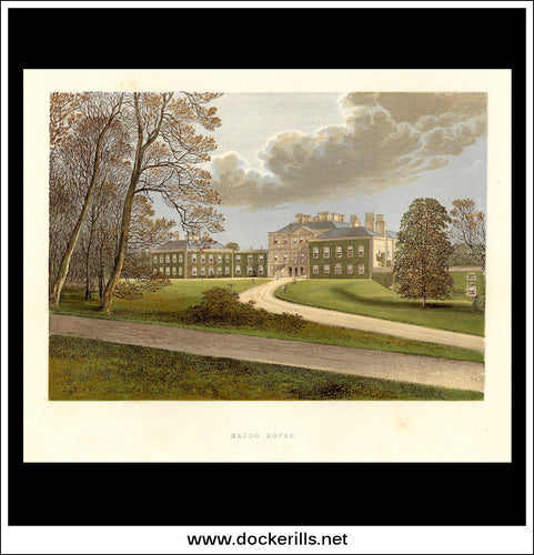 Hado House, Aberdeenshire, Scotland. Antique Print, Chromoxylograph 1880.