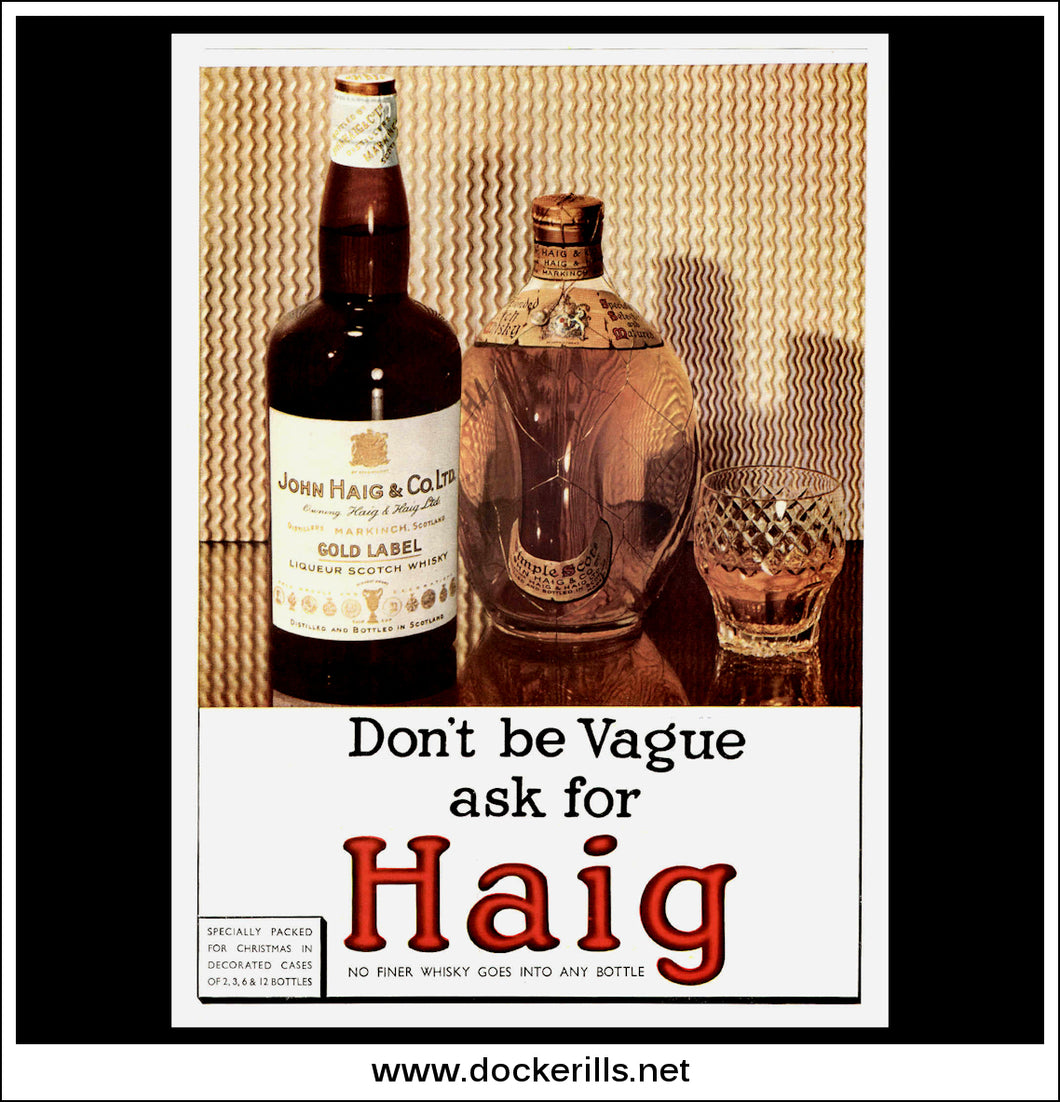Haig Whiskey. Original Vintage Advert From December, 1938.