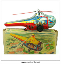 H.K. 565 Helicopter, Vintage Tin Plate Clockwork Toy, Hammerer & Kulwein, West Germany 1.