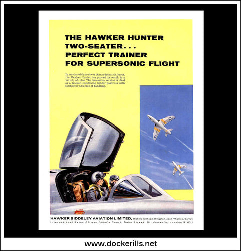 Hawker Siddeley Hunter. Original Vintage Advert From 1959. [B]