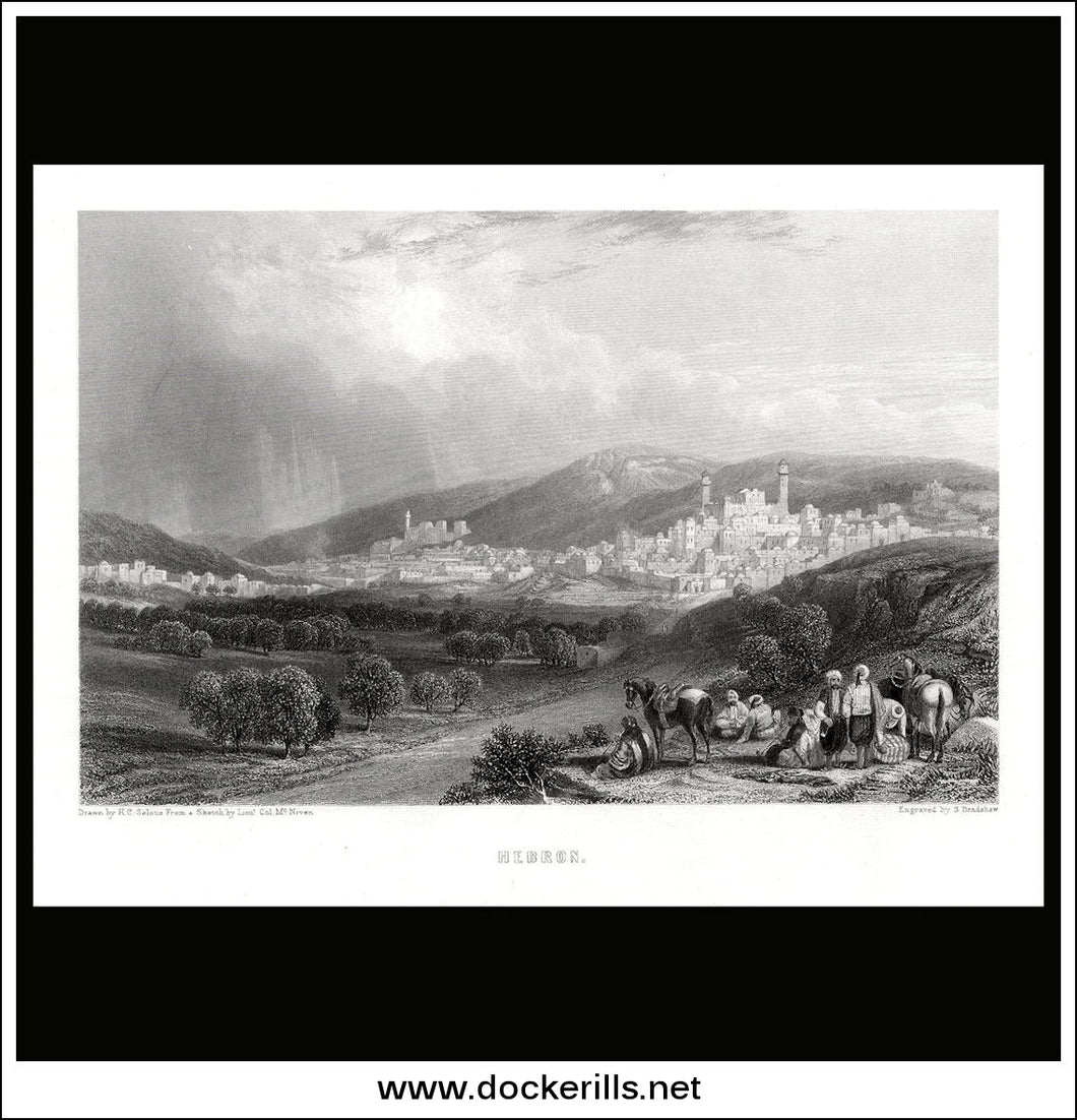 Hebron, Israel / Holy Land. Antique Print, Steel Engraving c. 1840.