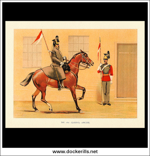 The 16th (Queen's) Lancers Her Majesty's Army Antique Print c. 1890