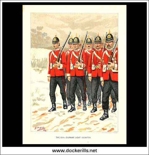 The 68th Durham Light Infantry Her Majesty's Army Antique Print c. 1890