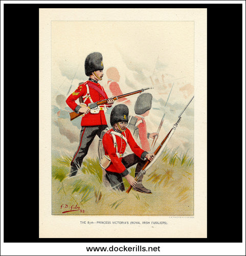 The 87th Princess Victoria's (Royal Irish Fusiliers) Her Majesty's Army Antique Print c. 1890