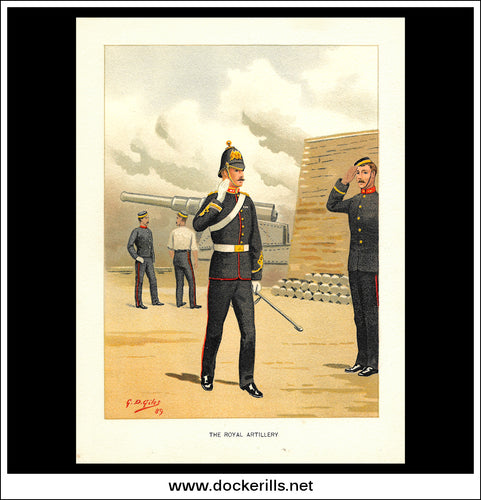 The Royal Artillery Her Majesty's Army Antique Print c. 1890