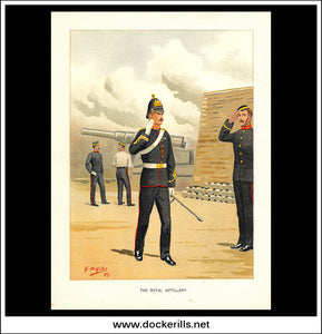 The Royal Artillery Her Majesty's Army Antique Print c. 1890