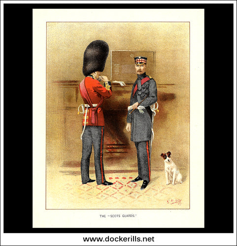 The Scots Guards Her Majesty's Army Antique Print c. 1890