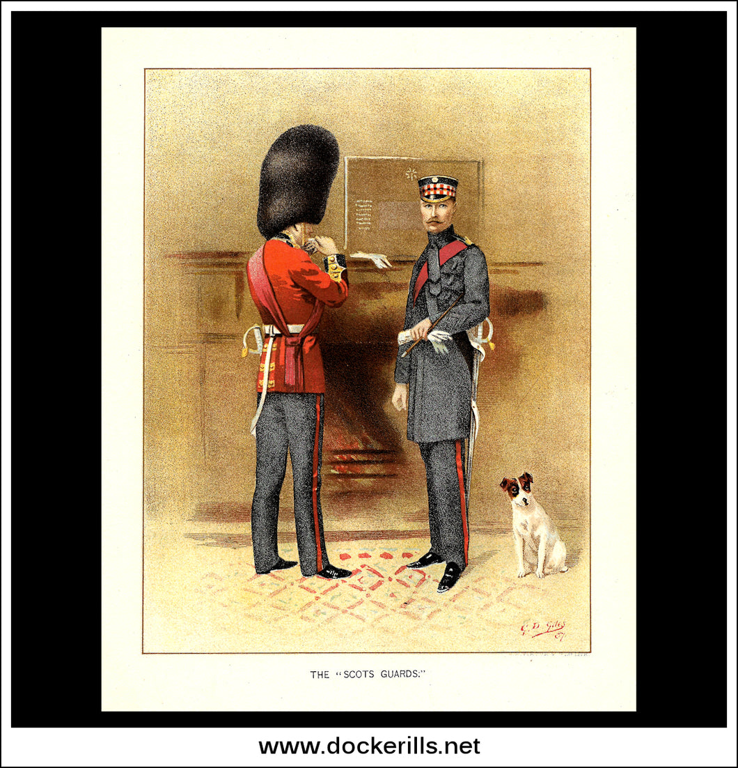 The Scots Guards Her Majesty's Army Antique Print c. 1890