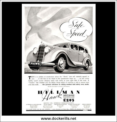 Hillman Hawk Saloon. Original Vintage Advert From February 25th, 1937.