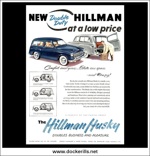 Hillman Husky. Rootes. Original Vintage Advert From October 9th, 1954.