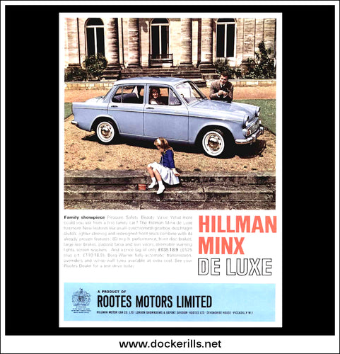 Hillman Minx De Luxe. Original Vintage Advert From February, 1965.