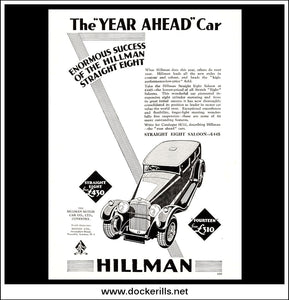 Hillman Straight Eight Saloon. Original Vintage Advert From November 13th 1929