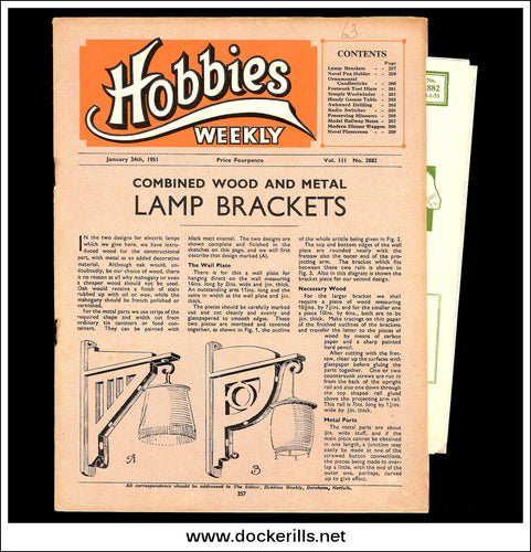Hobbies Weekly Magazine, Vol. 111, No. 2882, January 24th, 1951. Plan For A Pull-Along Donkey Chaise - Cover.