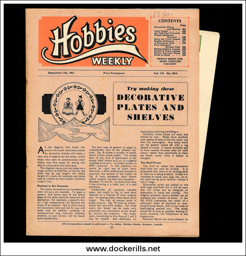 Hobbies Weekly Magazine, Vol. 112, No. 2914, September 5th, 1951. Plan For A Miniature Galleon Model, The 'Mary Fortune' - Cover.