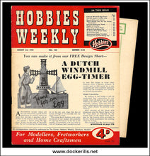 Hobbies Weekly Magazine, Vol. 120, No. 3118, August 3rd, 1955. Plan For A Dutch Windmill Egg-Timer - Cover.