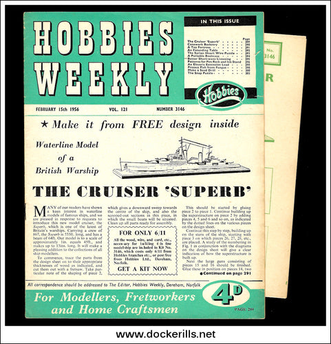 Hobbies Weekly Magazine, Vol. 121, No. 3146, February 15th, 1956 - Cover.