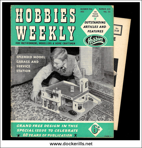 Hobbies Weekly Magazine, Vol. 121, No. 3129, October 19th, 1955. Plan For A Toy Service Station - Cover.