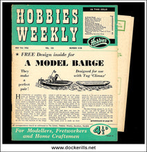 Hobbies Weekly Magazine, Vol. 122, No. 3158, May 9th, 1956. Plan For A Model Barge - Cover.