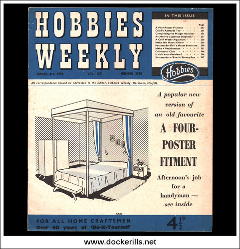 Buy Hobbies Weekly Magazine, Vol. 127, No. 3305, March 4th, 1959. Plan For Doll's House Furniture.