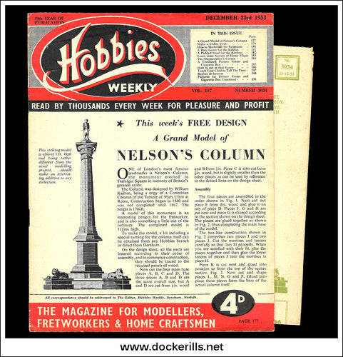 Hobbies Weekly Magazine, Vol. 117, No. 3034, December 23rd, 1953.